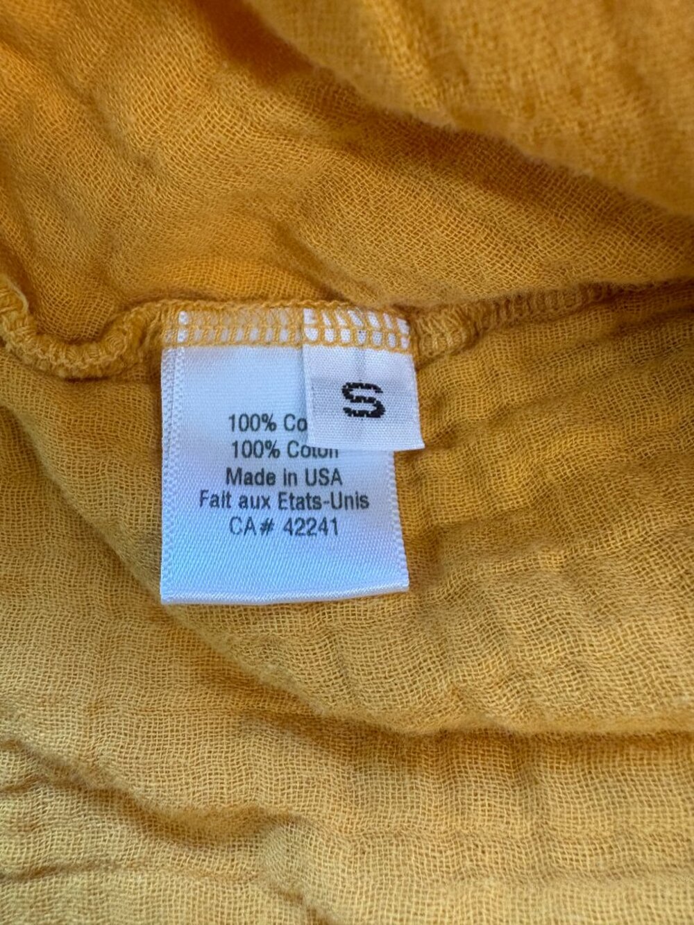 STARKx Low Back Cami Dress size S small golden yellow midi cotton gauze slit - Picture 7 of 8
